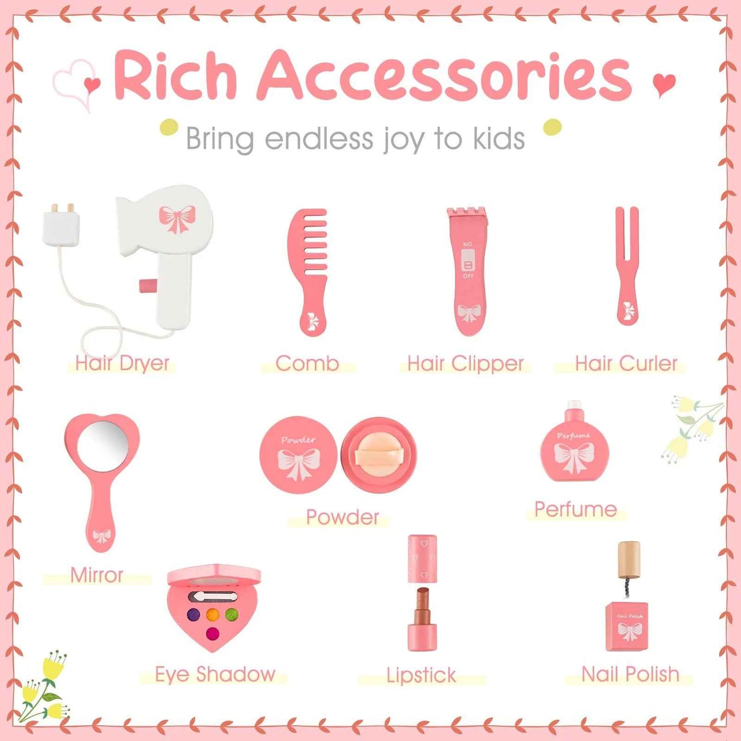 Ergo Heights Childrens Vanity Table With Chair Set