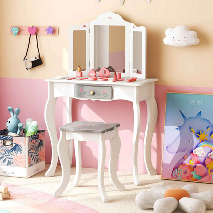 Kids Vanity Table Set with Chair – Ergo Heights - Ergo Heights