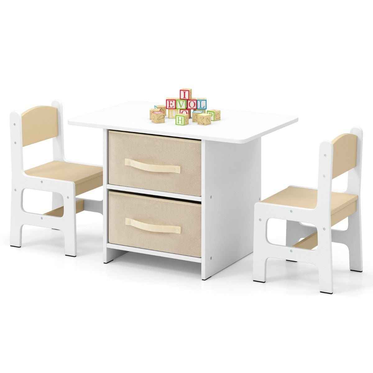 Ergo Heights Children's Wooden Table and Chairs Set.