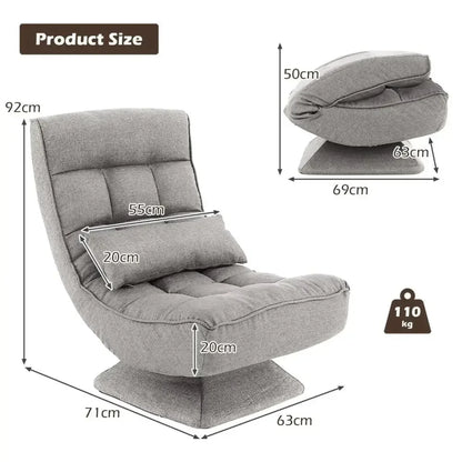 Adjustable floor chair with ergonomic lumbar support - Ergo Heights