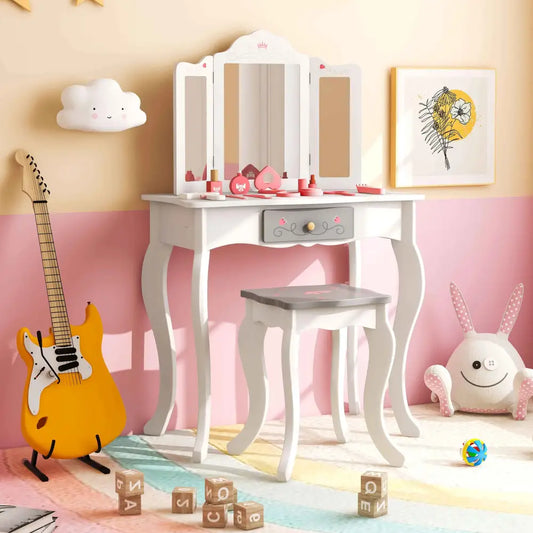 Kids Vanity Table Set with Chair – Ergo Heights - Ergo Heights