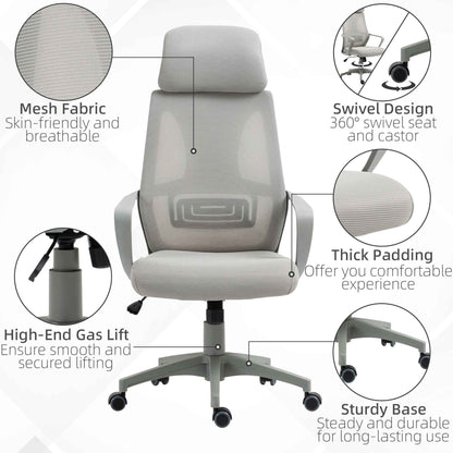 Elevate Your Workspace with the Ergonomic Mesh Fabric Desk Chair - Adjustable Height and High Backrest for Ultimate Comfort
