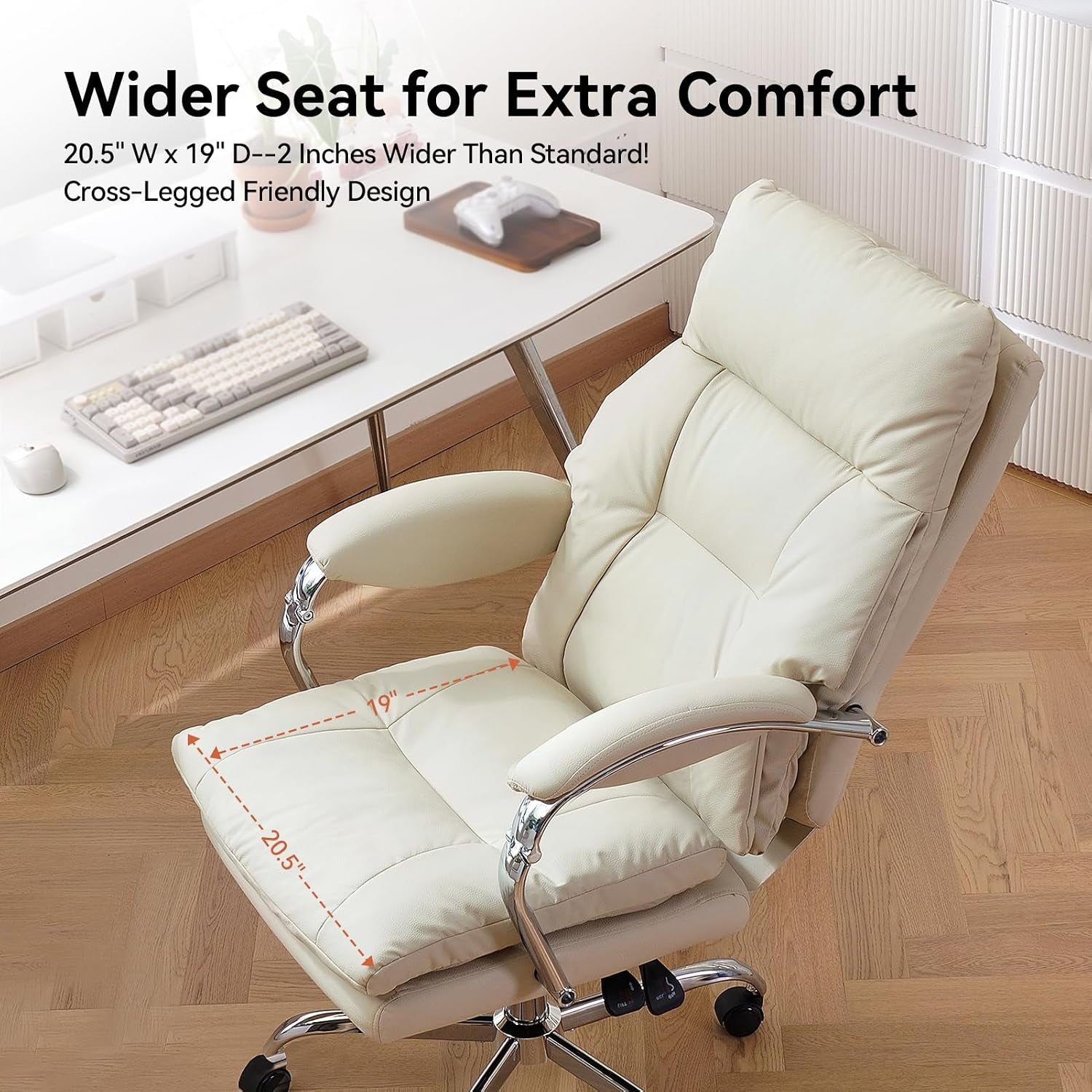 Office Chair with Footrest Reclining Desk Chair with Lumbar Support