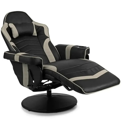 Electric Massage Gaming Chair with Cup Holder and Side Pouch - Ergo Heights