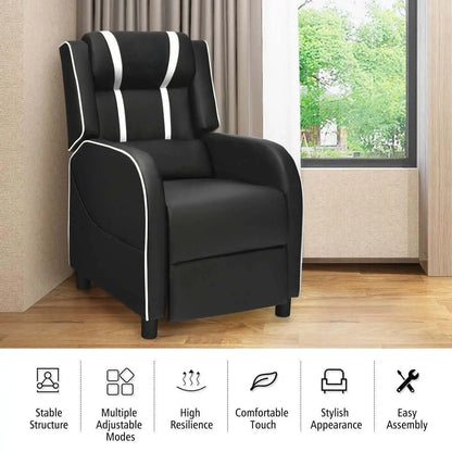 Adjustable Gaming Chair with Footrest Headrest and Lumbar Support