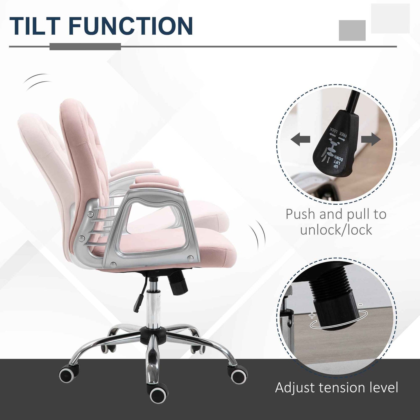 Ergo Heights Diamante Swivel Office Chair White Gold - Ergo Heights