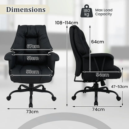 Ergonomic Office Chair with Spring Cushion Seat and Adjustable Swivel Seat