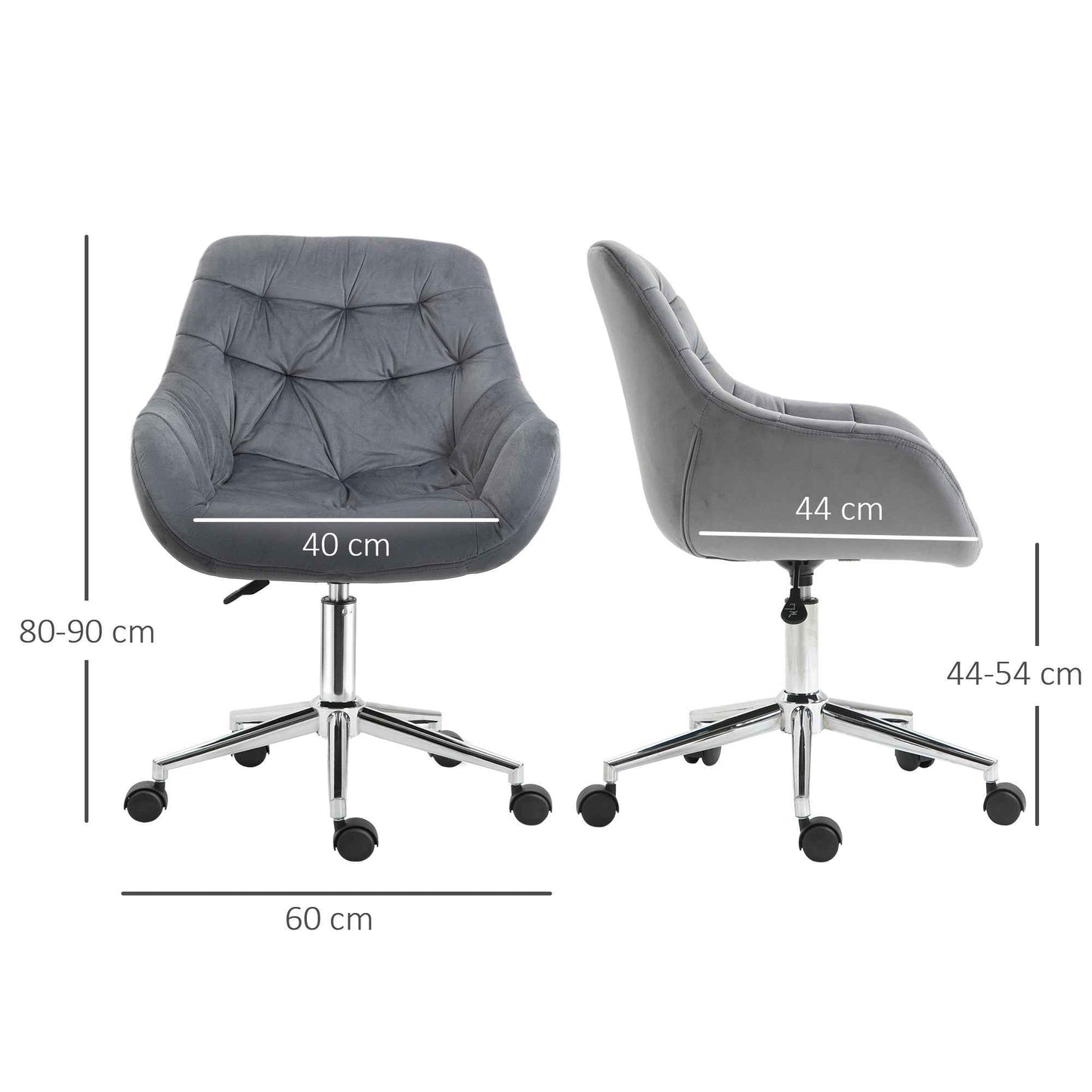 Velvet Home Office Chair with Adjustable Height - Ergo Heights