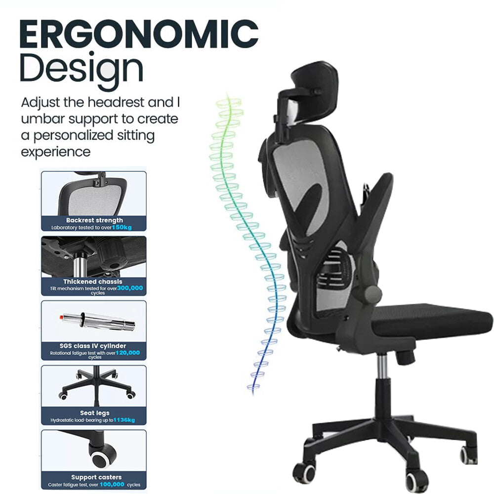 Mesh Office Chair Ergonomic 360° Swivel Lift Computer Desk Adjustable Height UK