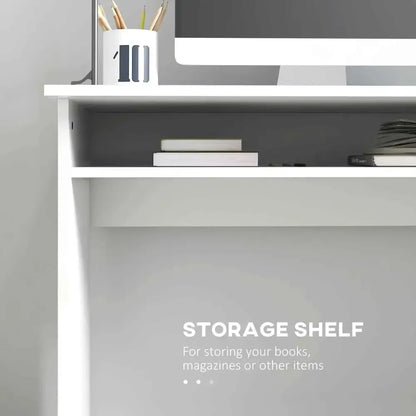 Writing Desk Workstation with Shelf and Laptop Table - Ergo Heights