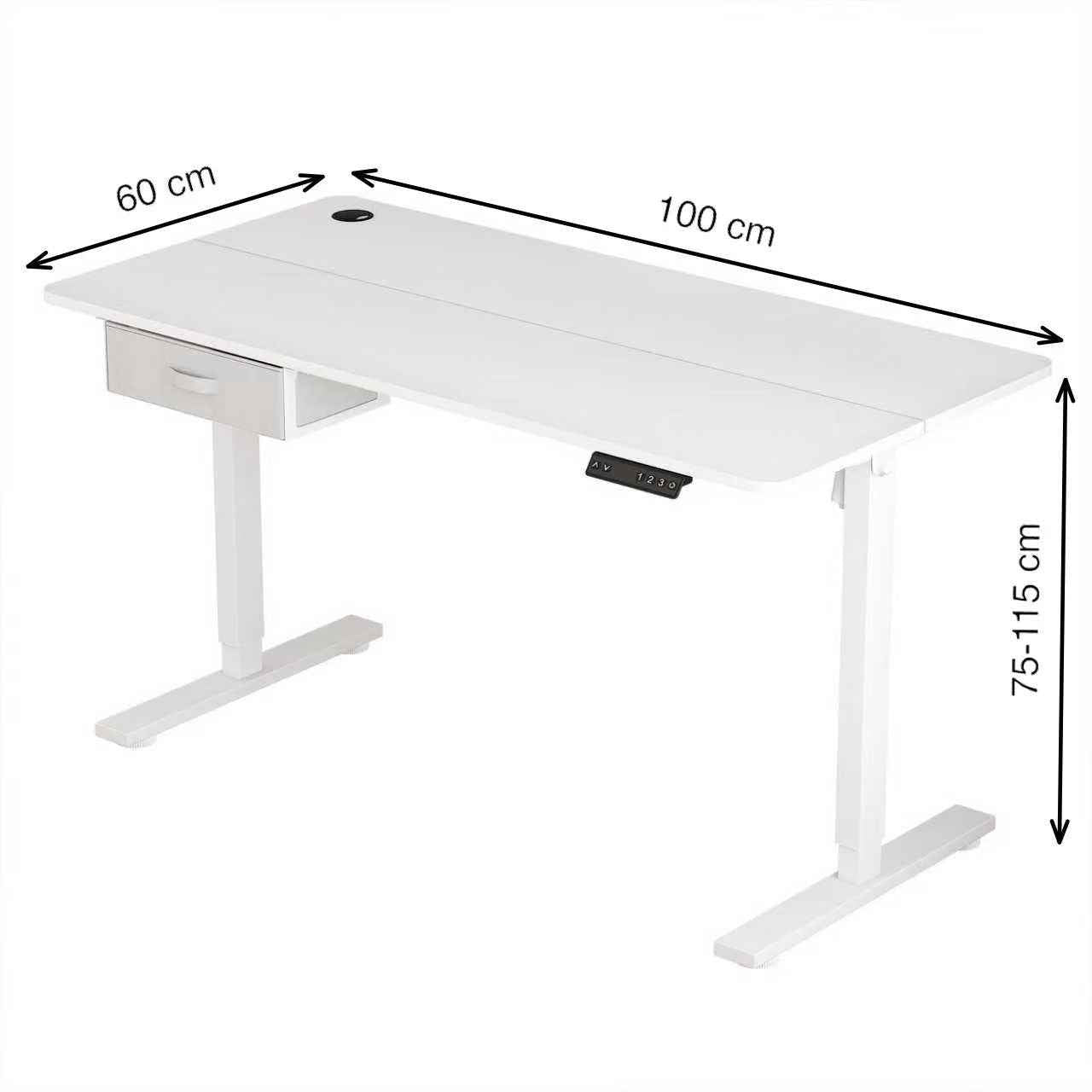 Electric Height Adjustable Standing Desk with Drawer - Ergo Heights