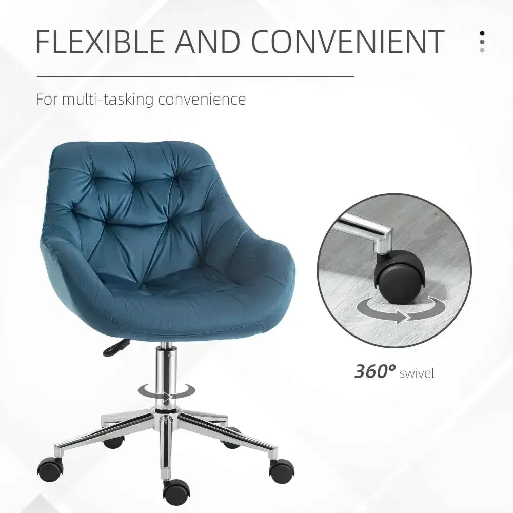 Velvet Home Office Chair with Adjustable Height - Ergo Heights