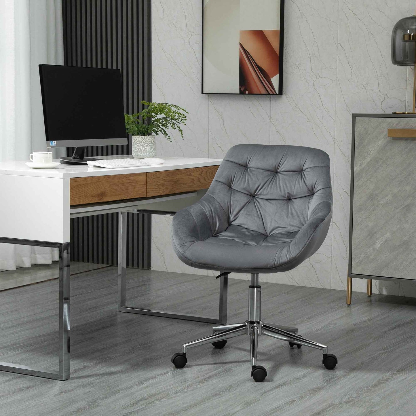Velvet Home Office Chair with Adjustable Height - Ergo Heights