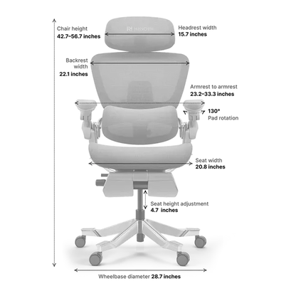 Modern ergonomic office chair with adjustable lumbar support and a sleek metallic base.