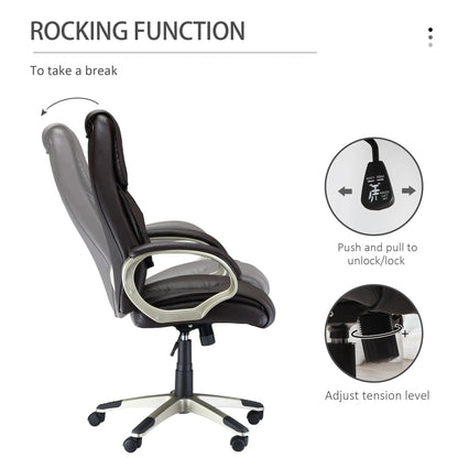 Executive Computer Office Desk Chair High Back Faux Leather Swivel Chair