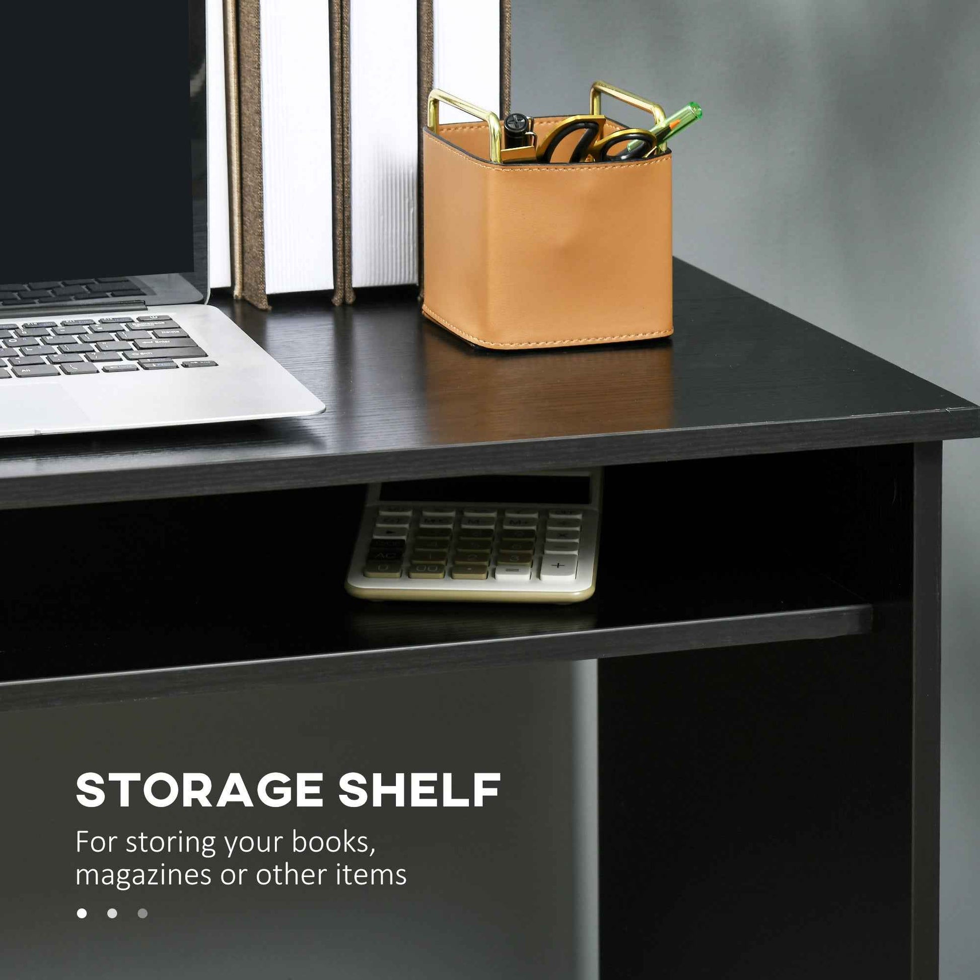 Writing Desk Laptop Table Workstation with Shelf Home Office - Ergo Heights