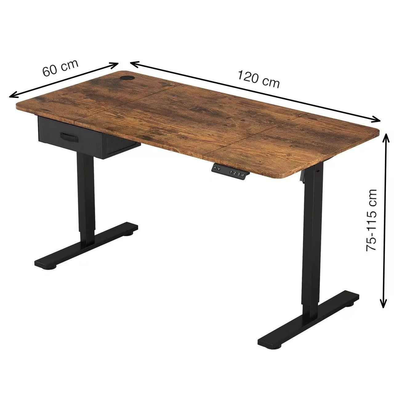 Electric Height Adjustable Standing Desk with Drawer - Ergo Heights