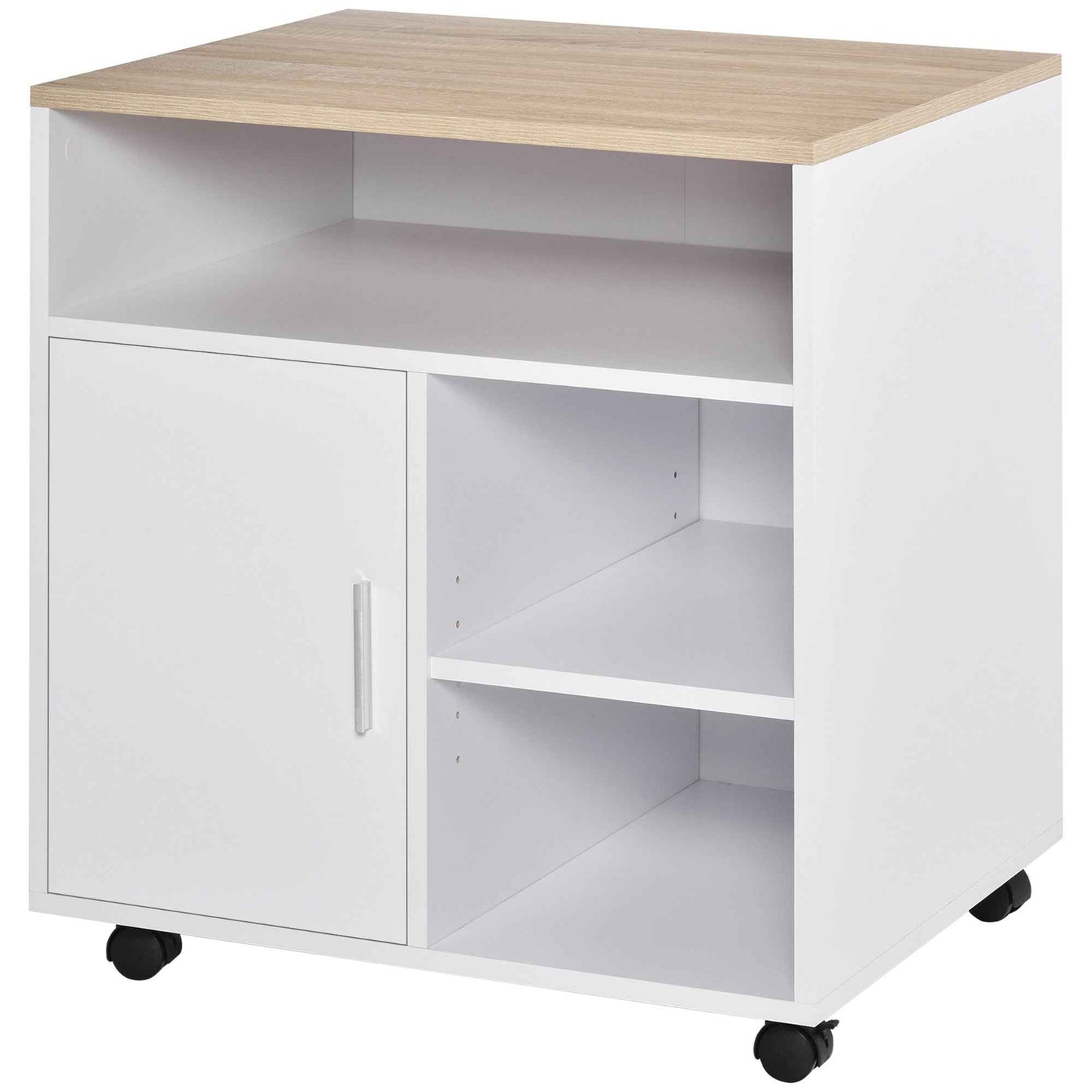 Multi-Storage Printer Unit Office Organisation 5 Compartments Wheels - Ergo Heights