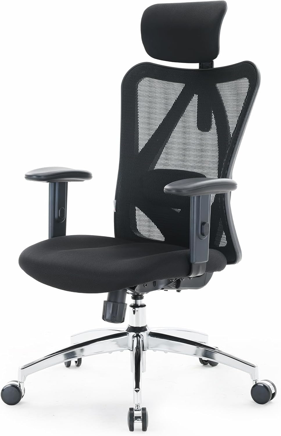 M18 Ergonomic Office Chair, Adjustable Lumbar Support, 330 Lb, Black