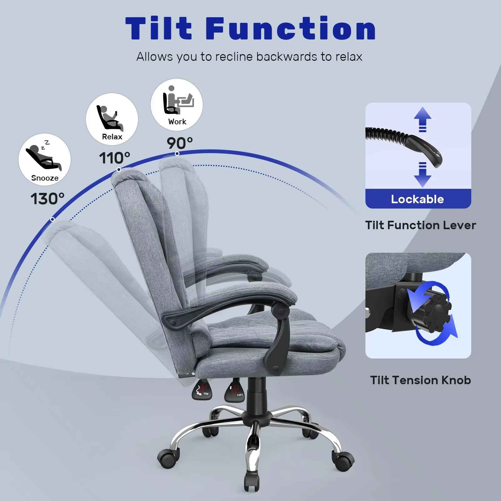 Executive Office Chair High Back Desk Chair Ergonomic Recliner Computer Chair - Ergo Heights