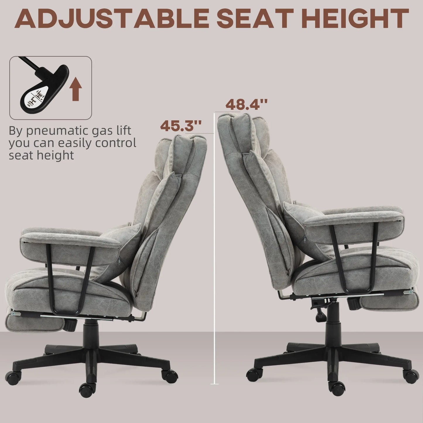 Office Chair, Ergonomic Desk Chair with Foot Rest, Lumbar Support