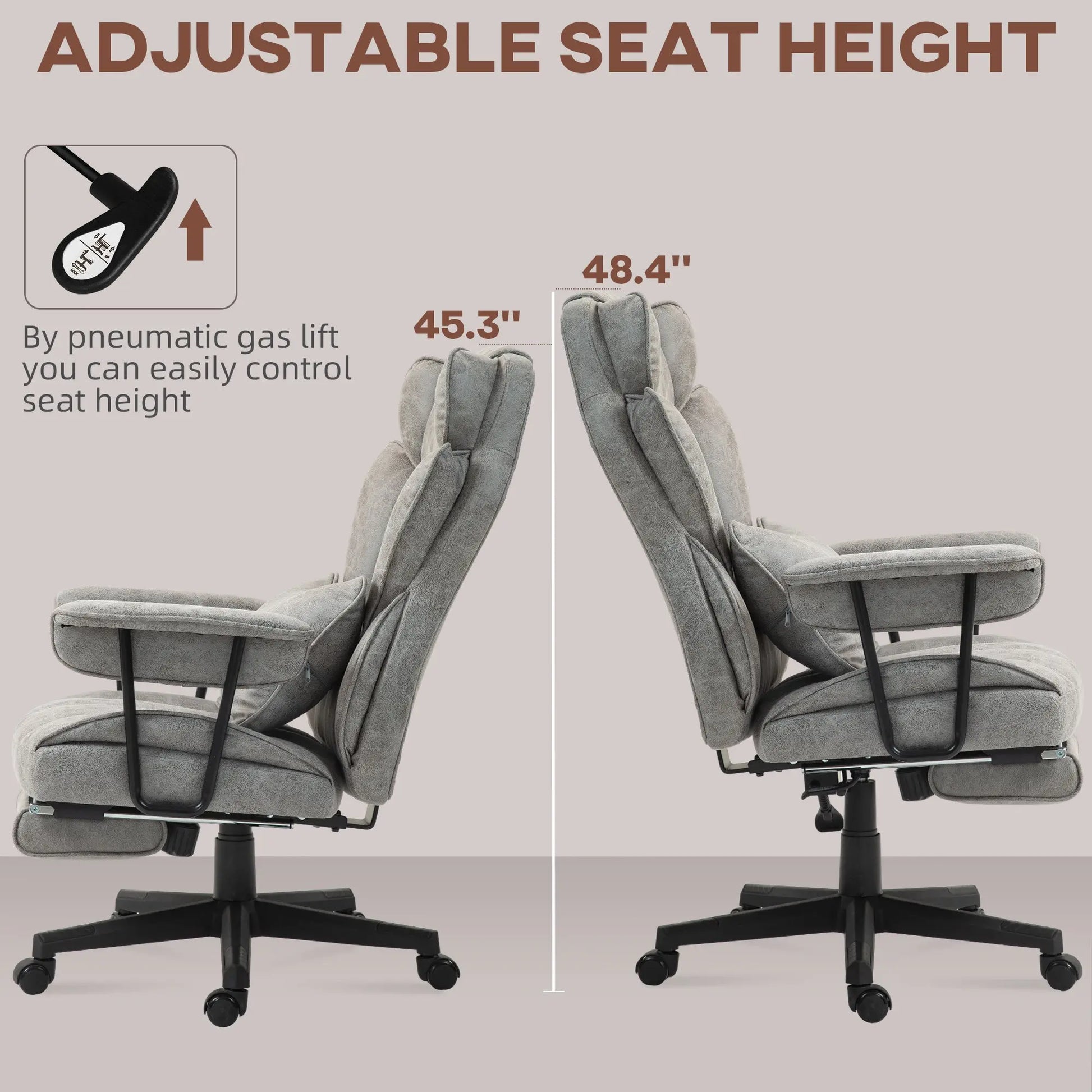 Office Chair, Ergonomic Desk Chair with Foot Rest, Lumbar Support