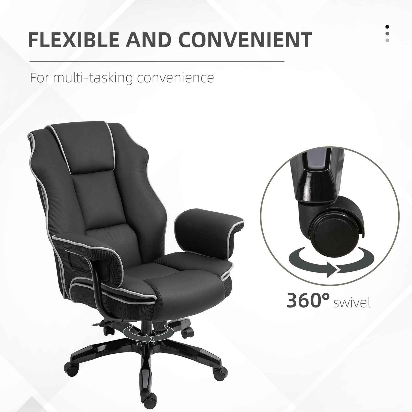 Black PU Executive Office Chair with Recline & Style - Ergo Heights