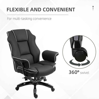 Black PU Executive Office Chair with Recline & Style - Ergo Heights