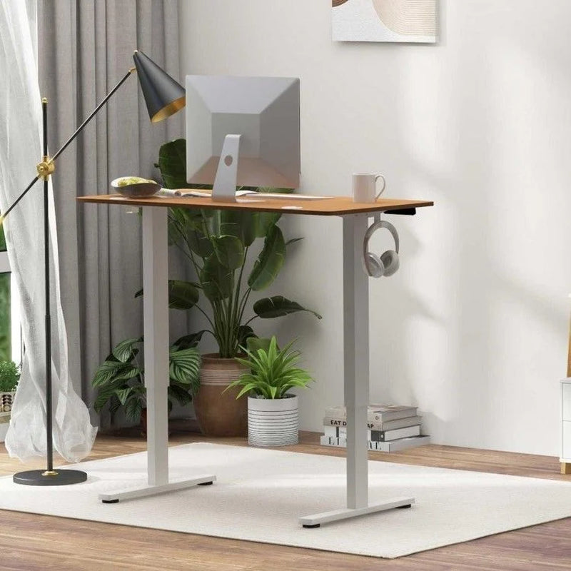 Compact Standing Desk and Executive Chair Set with Memory Heights