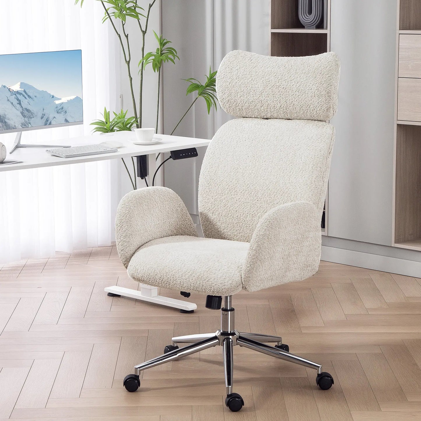 Desk Chair with Adjustable Headrest, Spring Pack, Office Chair