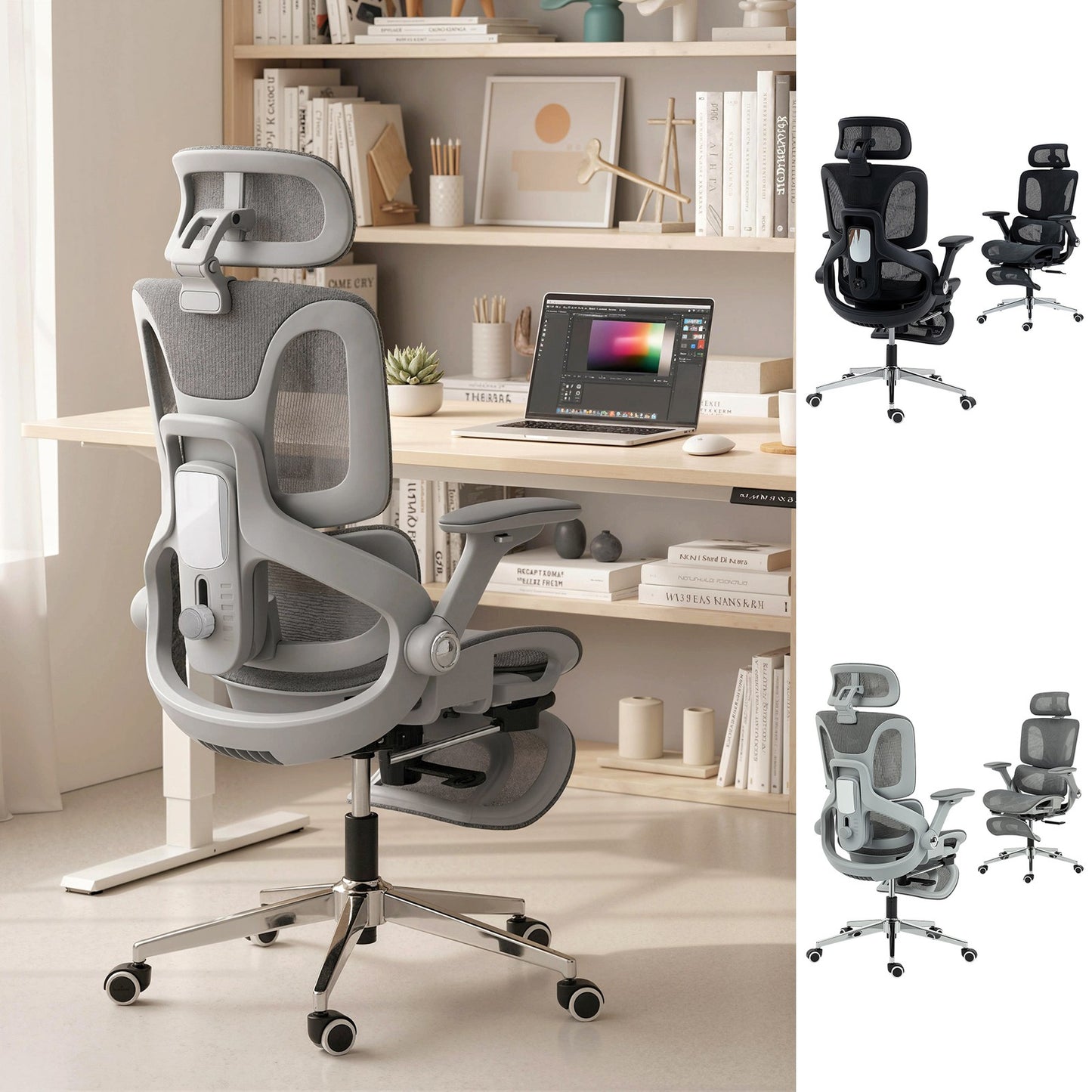 Ergonomic Office Chair with Separated Backrest, High Back Mesh Desk Chair