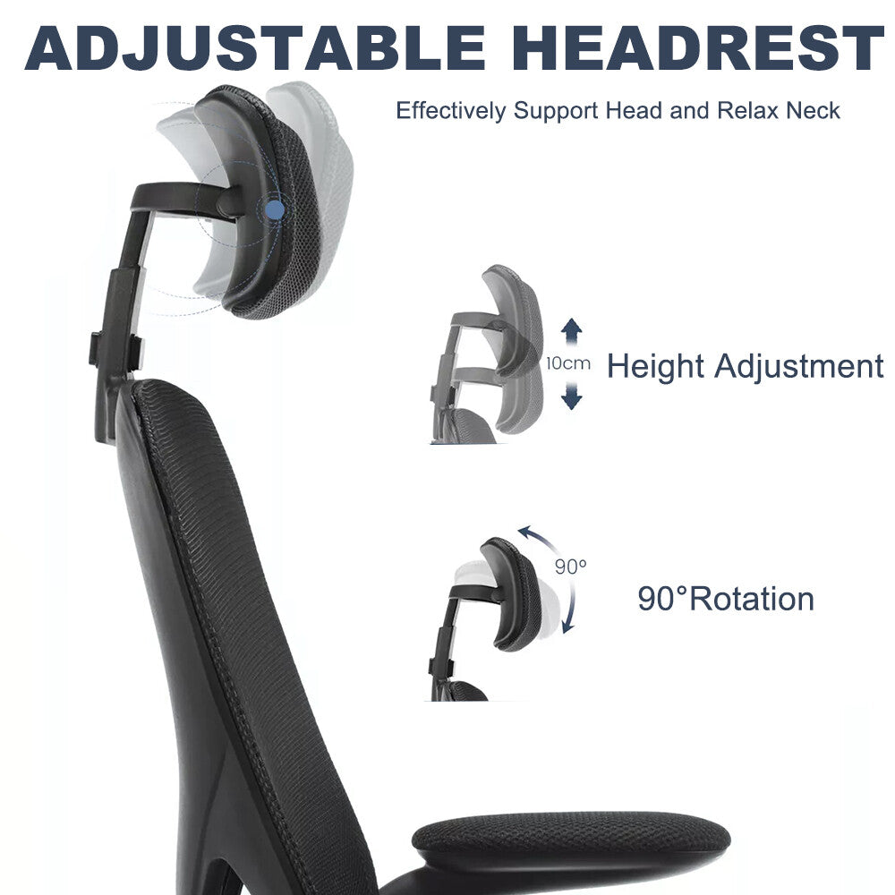 Mesh Office Chair Ergonomic 360° Swivel Lift Computer Desk Adjustable Height UK