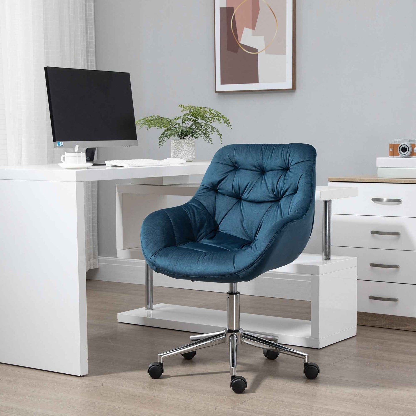 Velvet Home Office Chair with Adjustable Height - Ergo Heights
