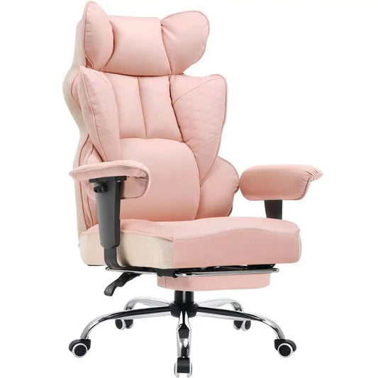 Office Chair High Back PU Leather Executive Desk Chair with Footrest, Ergonomic Heavy Duty Big and Tall Swivel Reclining