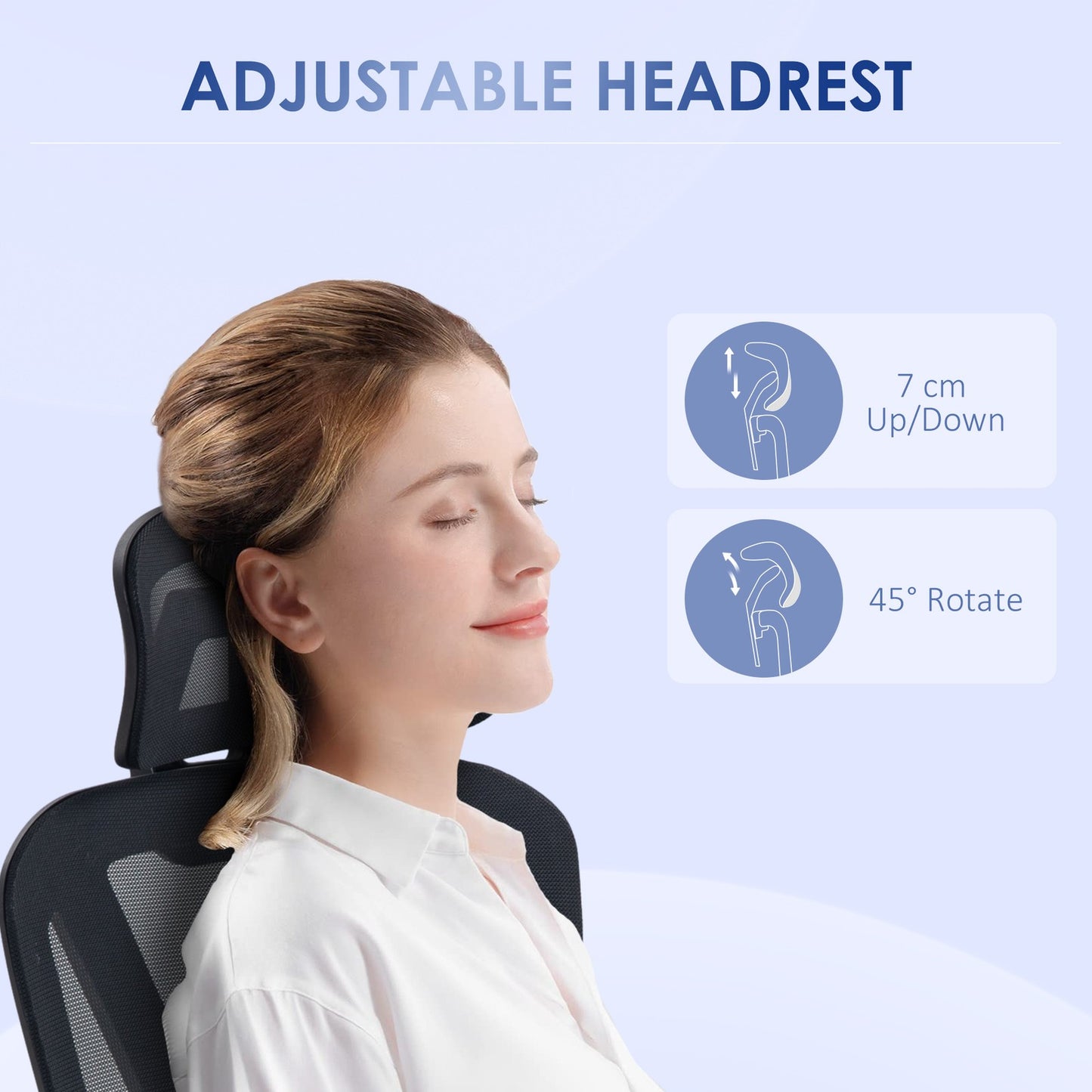 Mesh Office Chair Swivel Desk Chair with Adjustable Height Lumbar Support Black