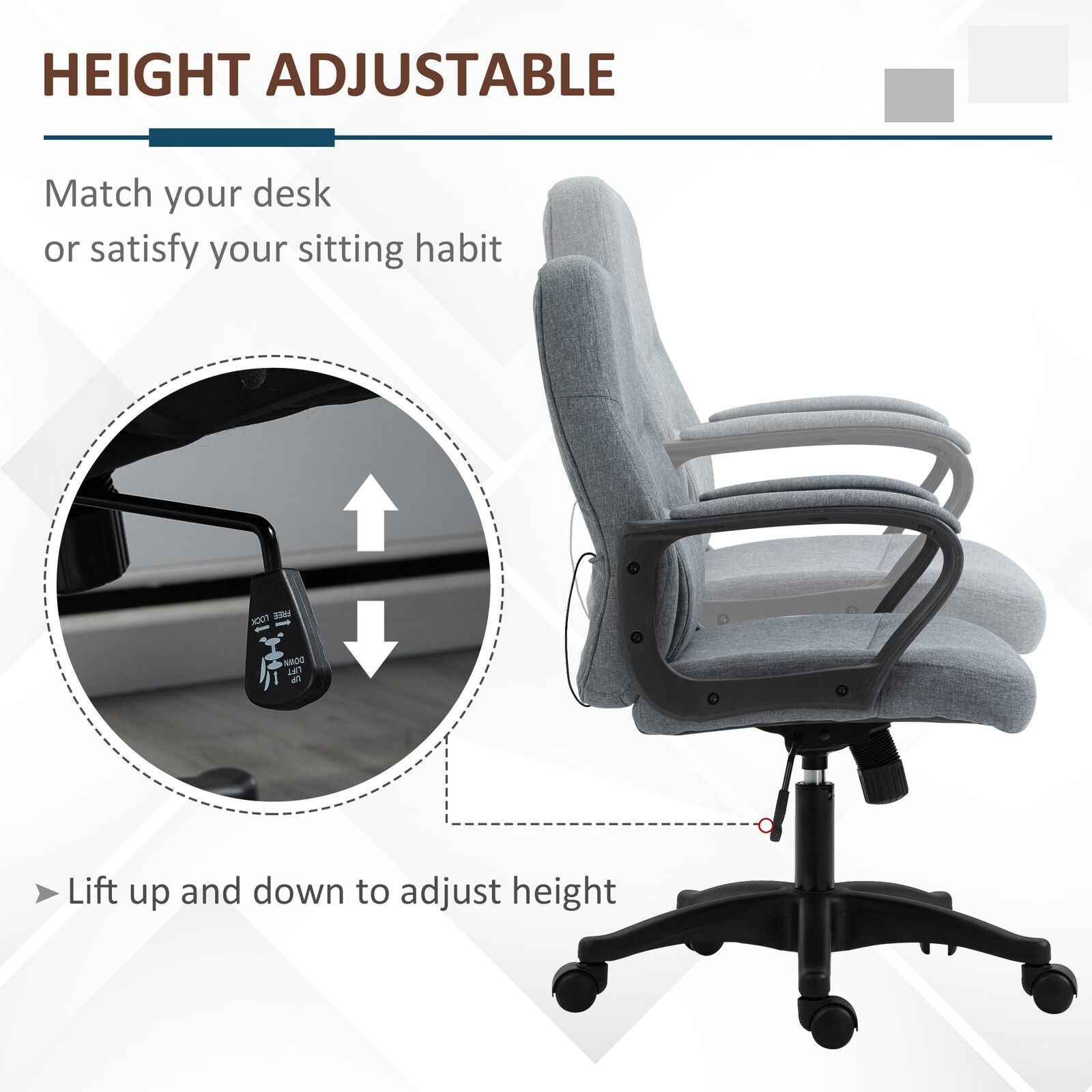 Ergo Heights Ergonomic Massage Office Chair - Comfort & Support - Ergo Heights