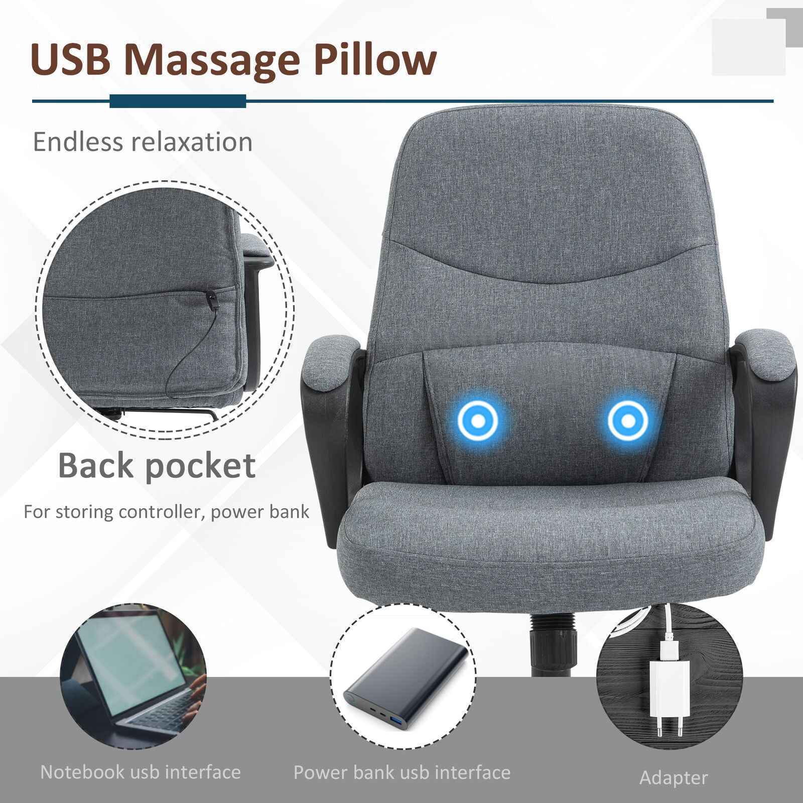 Ergo Heights Ergonomic Massage Office Chair - Comfort & Support - Ergo Heights