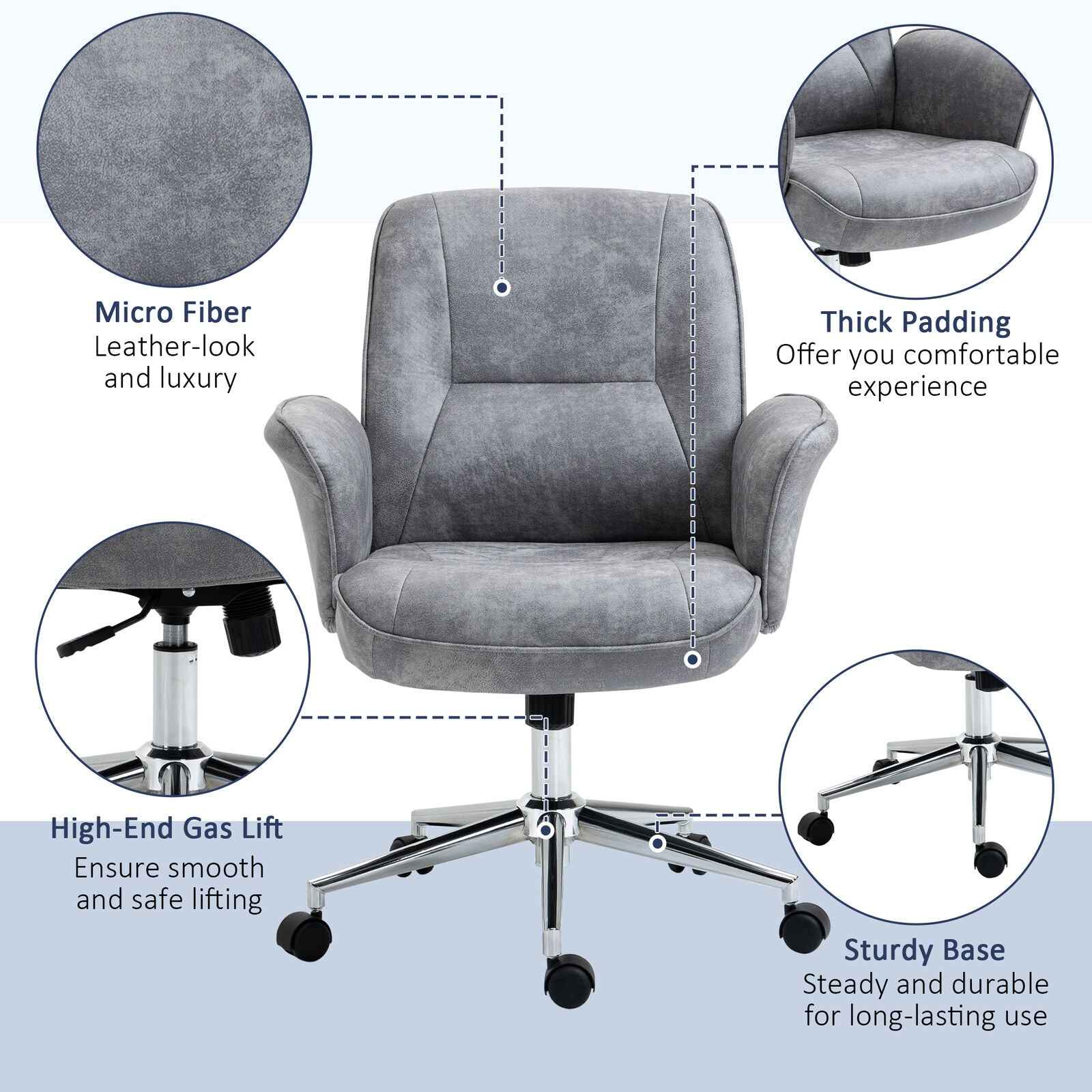 Ergo Heights PU Leather Office Chair with Ergonomic Comfort - Ergo Heights