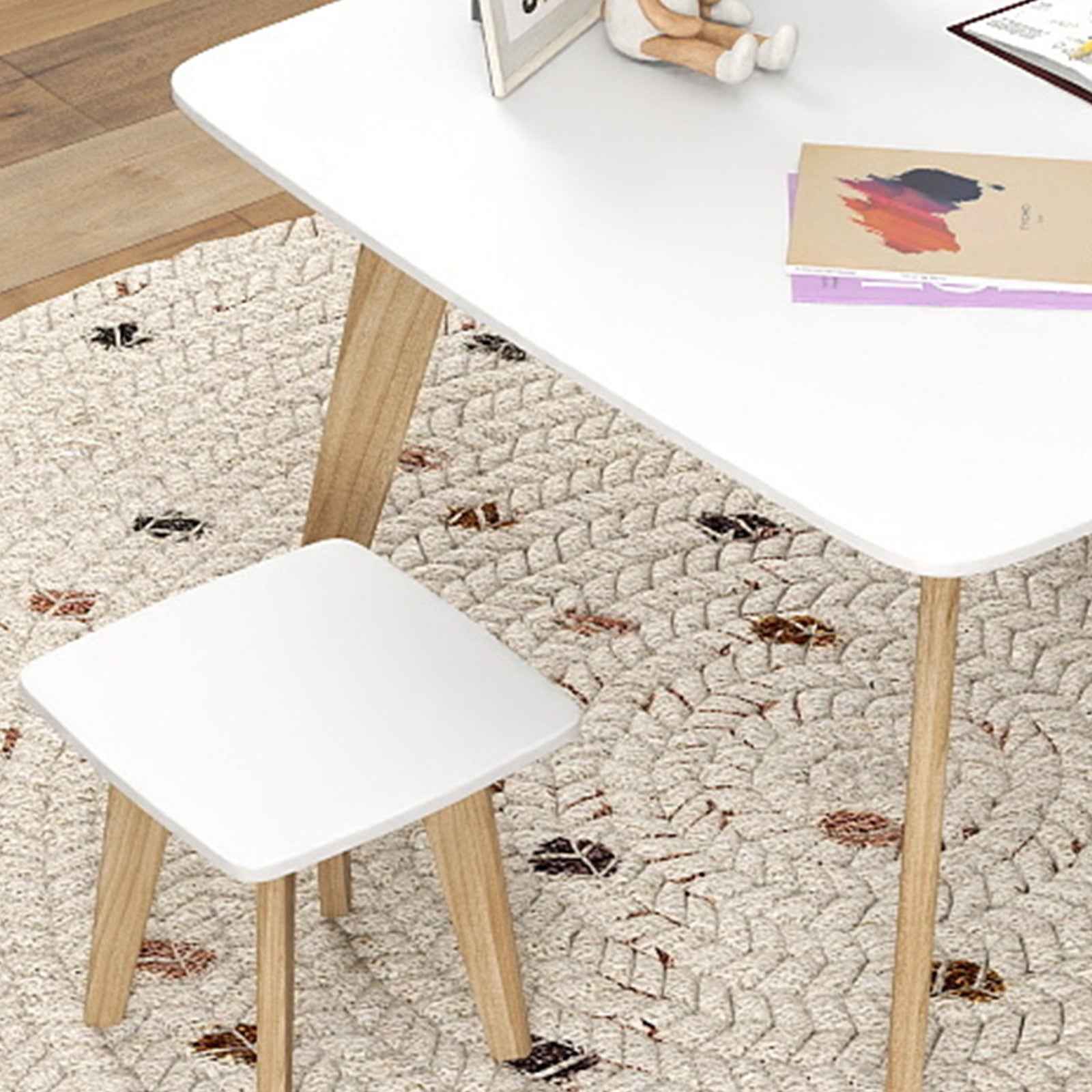 Ergo Heights Kids Desk and Chair Set with Wooden Legs