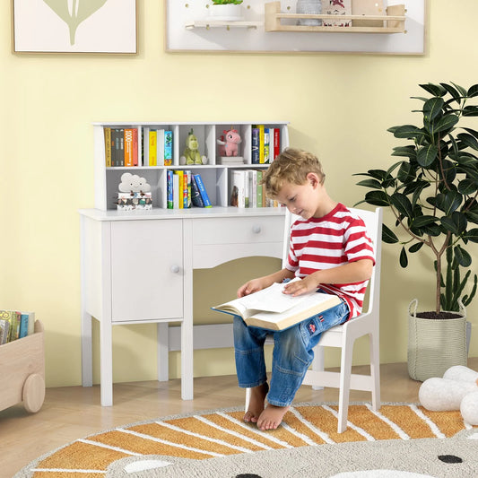 Ergo Heights Kids Desk and Chair Set – White Ergonomic Furniture.