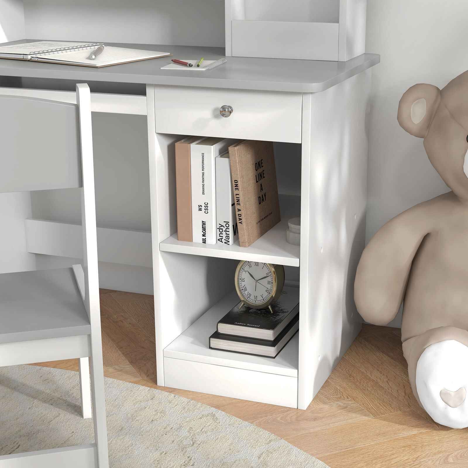 Ergo Heights Kids Desk and Chair Set - Ergonomic White
