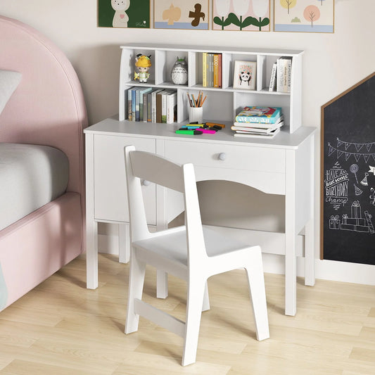 Ergo Heights Kids Desk and Chair Set – White Ergonomic Furniture.