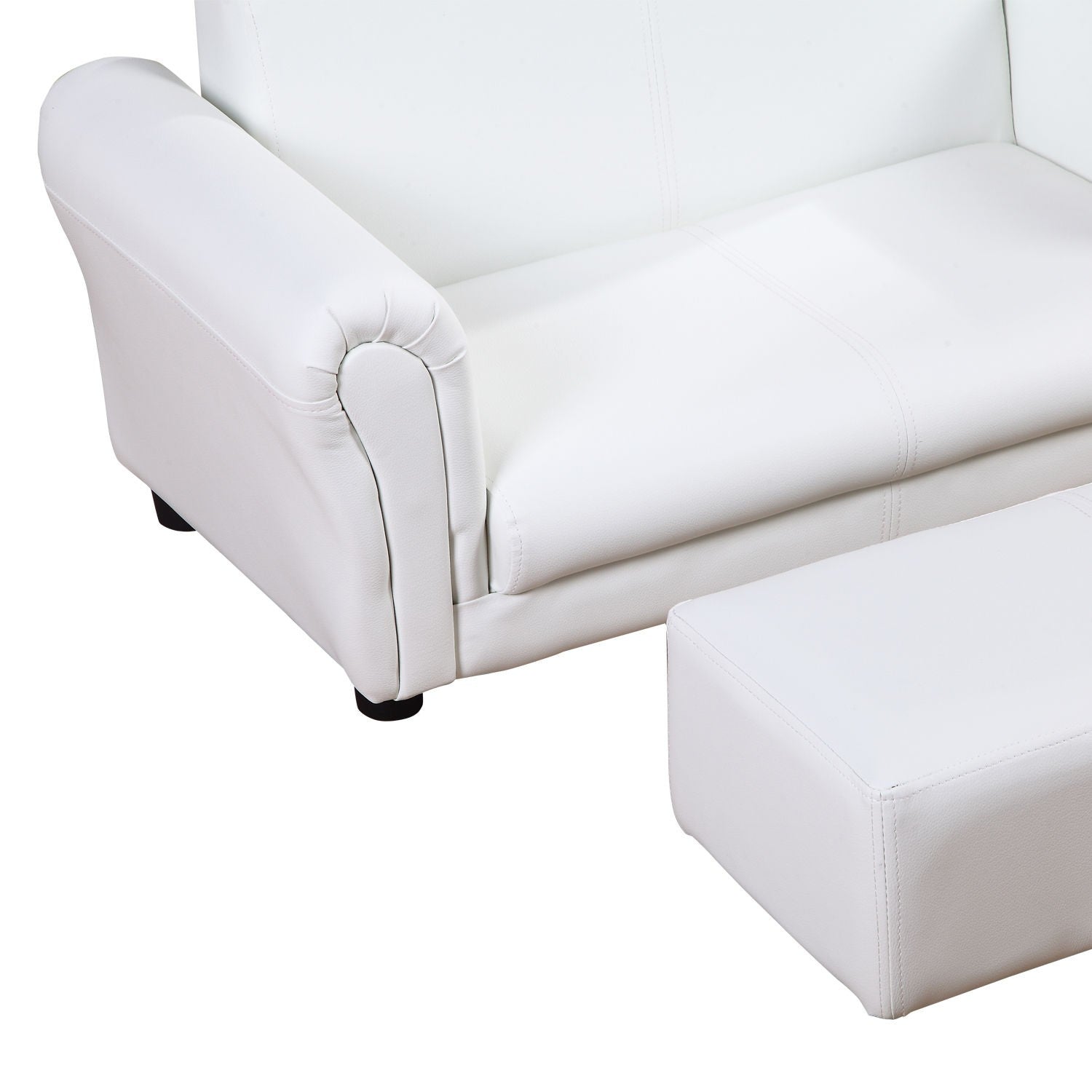 Ergo Heights Kids White Sofa Set with Ottoman.