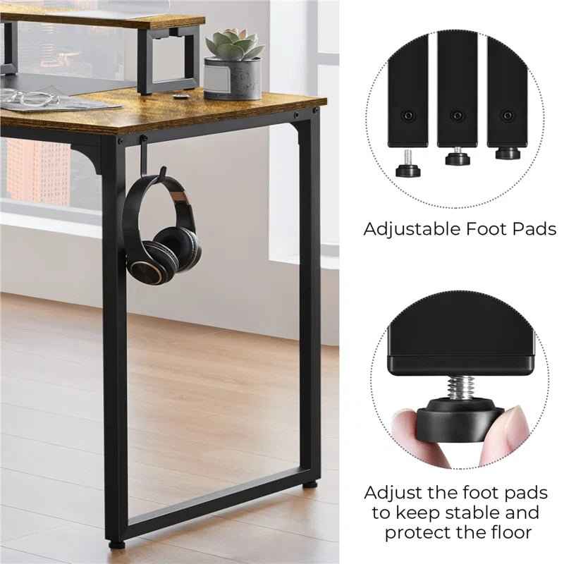 Ergo Heights Large Computer Desk for Home Office - Ergo Heights
