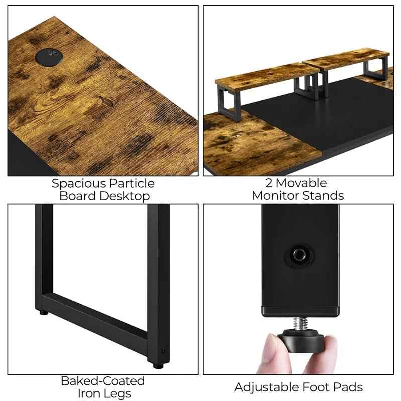 Ergo Heights Large Computer Desk for Home Office - Ergo Heights