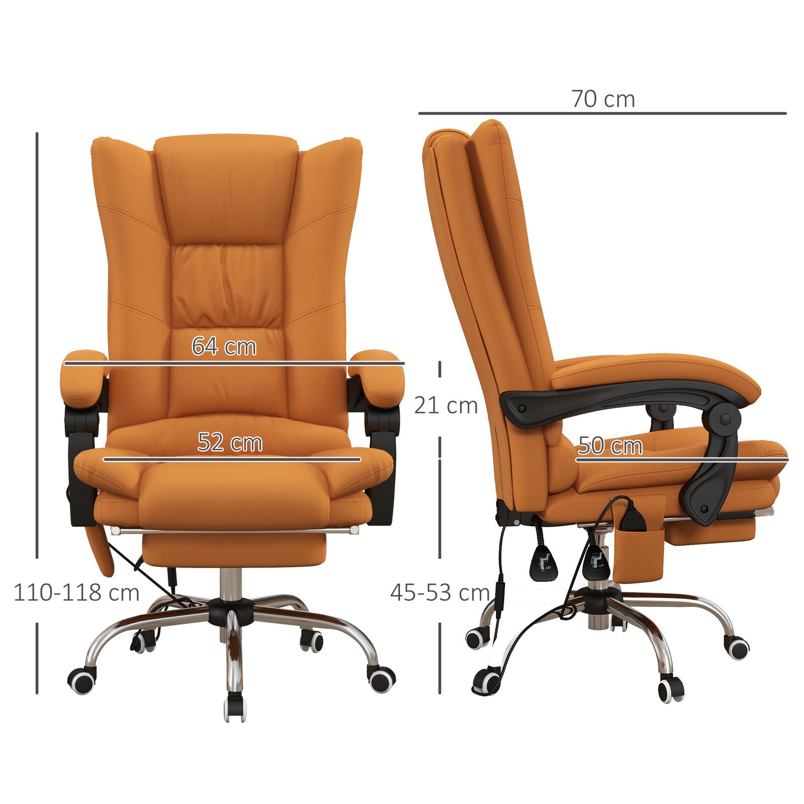Ergo Heights Massage Office Chair with Footrest.