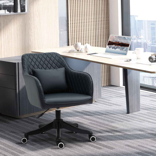 Office Chair with Rechargeable Electric Vibration Massage Lumbar Pillow, Wheels - Ergo Heights
