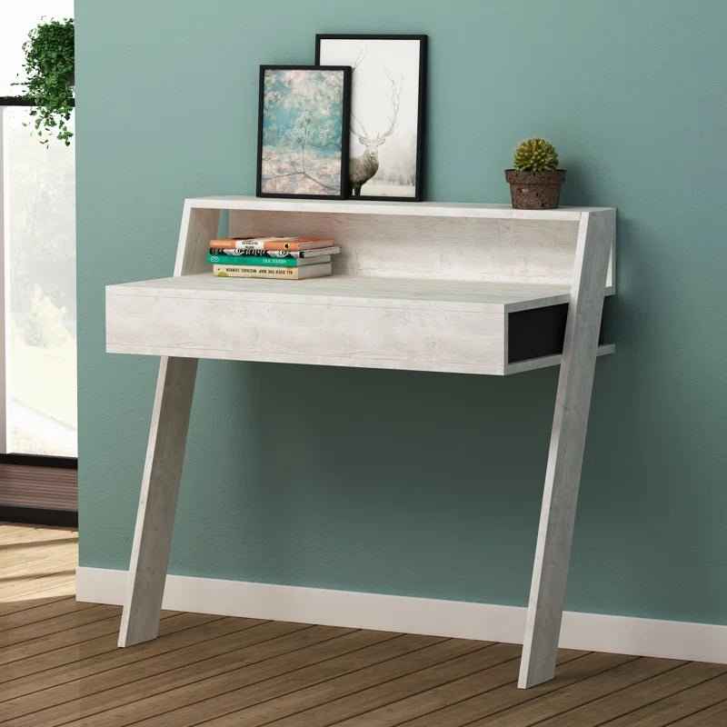 Ergo Heights Modern Floating Desk with Storage Shelf - Ergo Heights