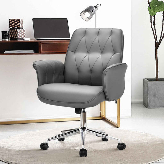 Adjustable Swivel PU Leather Office Chair with Rocking Function - Ergo Heights