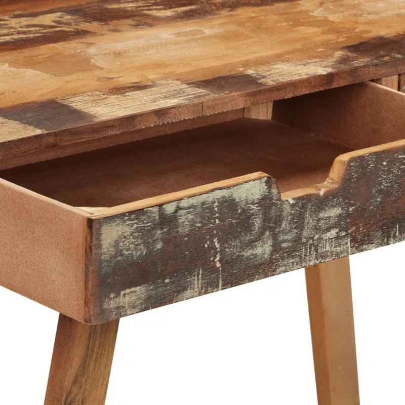 Ergo Heights Real Wood Desk Vintage Look with Storage